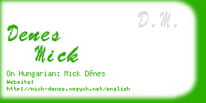 denes mick business card